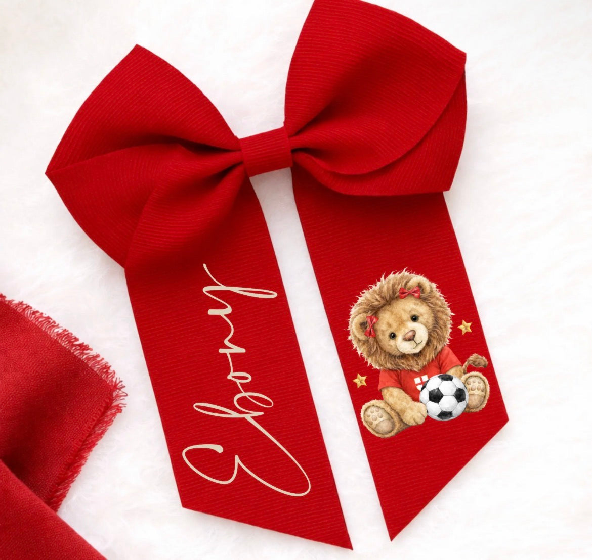 Personalised World Cup England hair bows