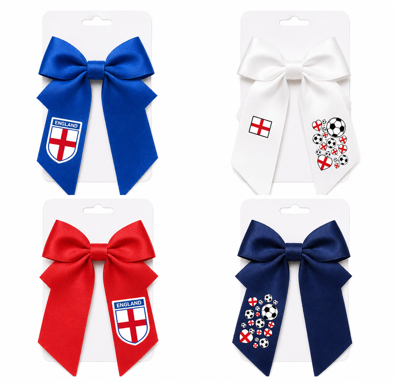 Personalised World Cup England hair bows
