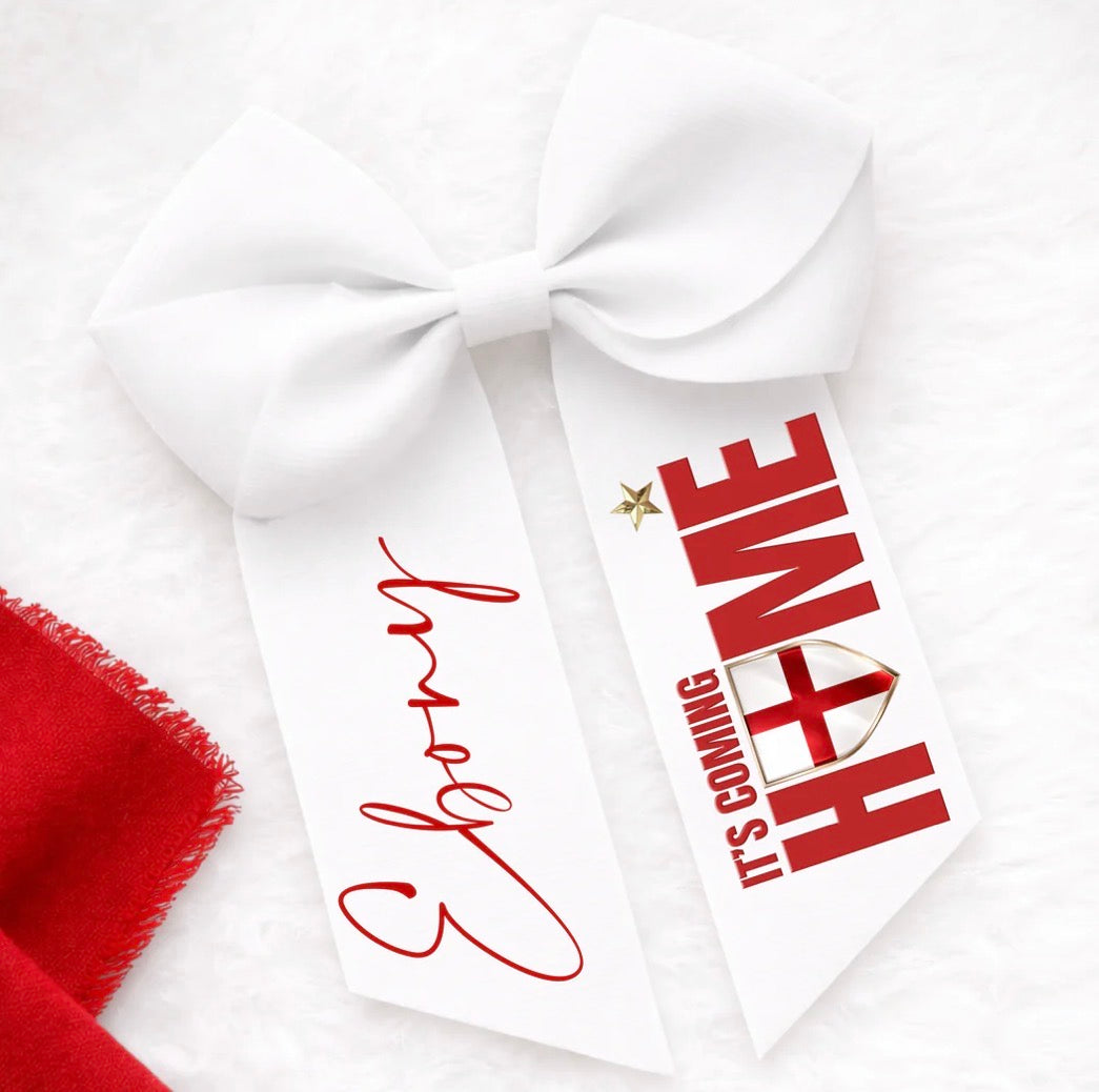 Personalised World Cup England hair bows