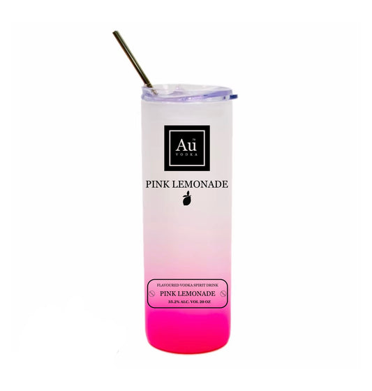 Au vodka 25oz ombre glass with metal straw