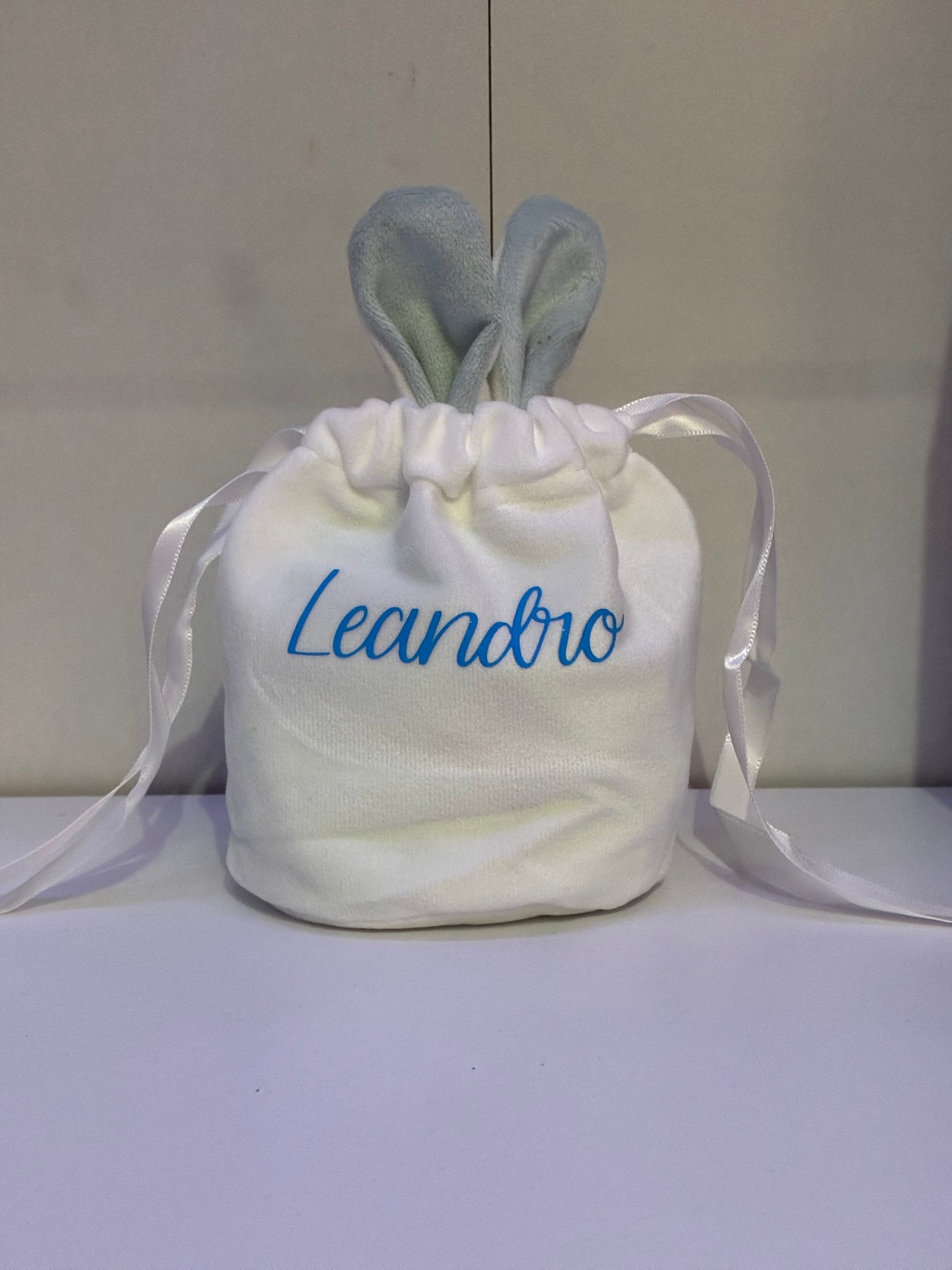 Personalised bunny drawstring bags