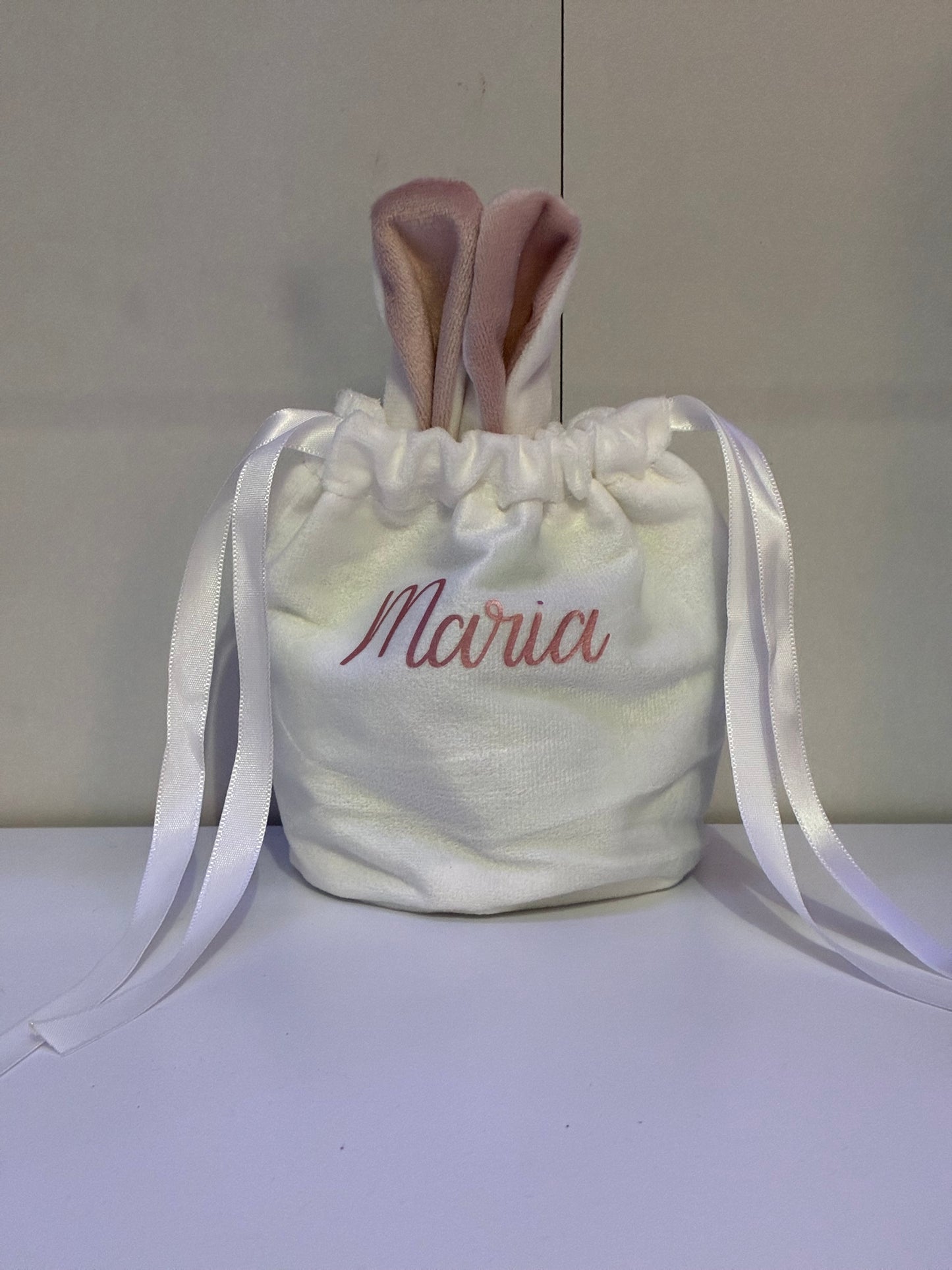 Personalised bunny drawstring bags