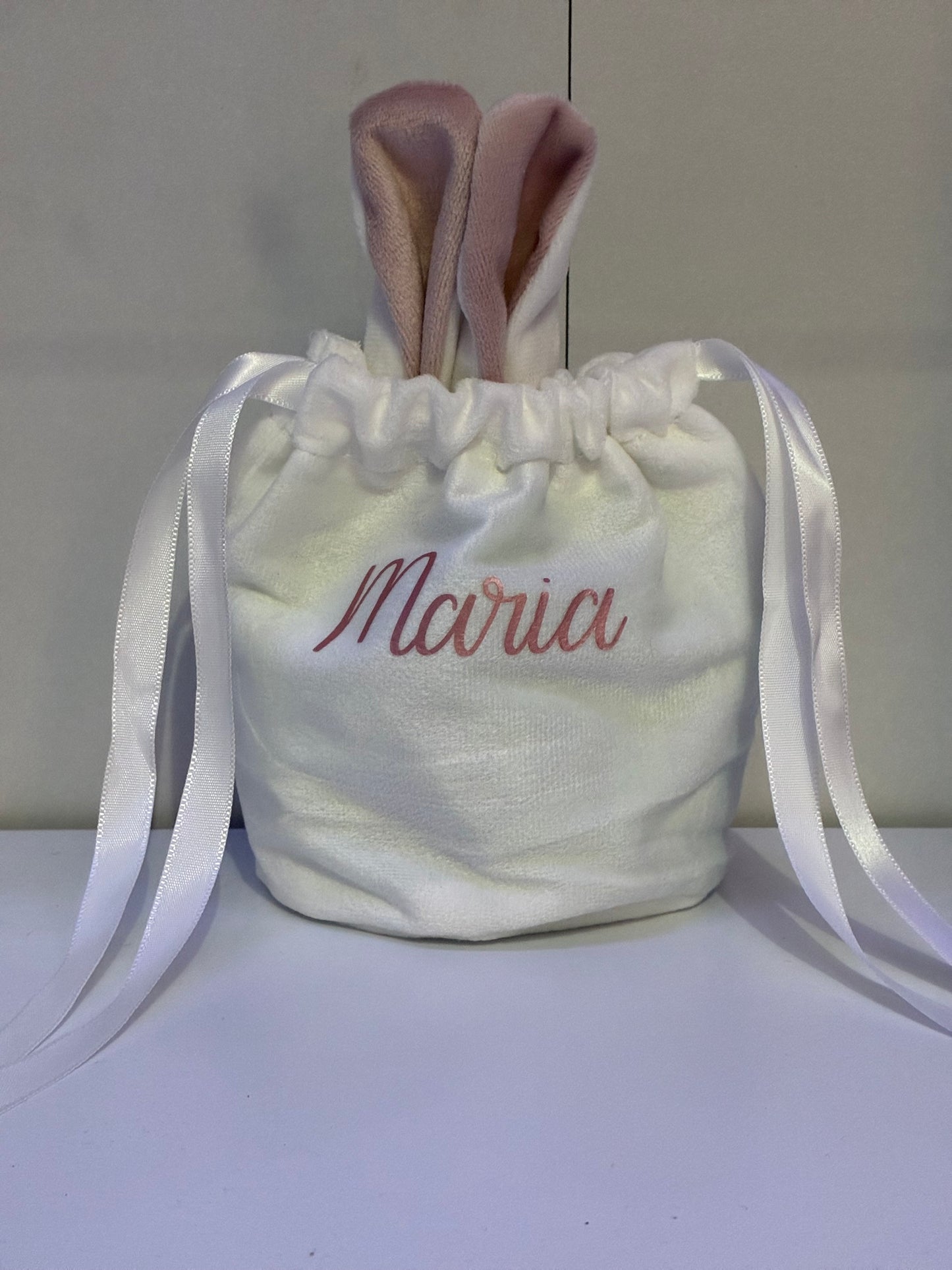Personalised bunny drawstring bags