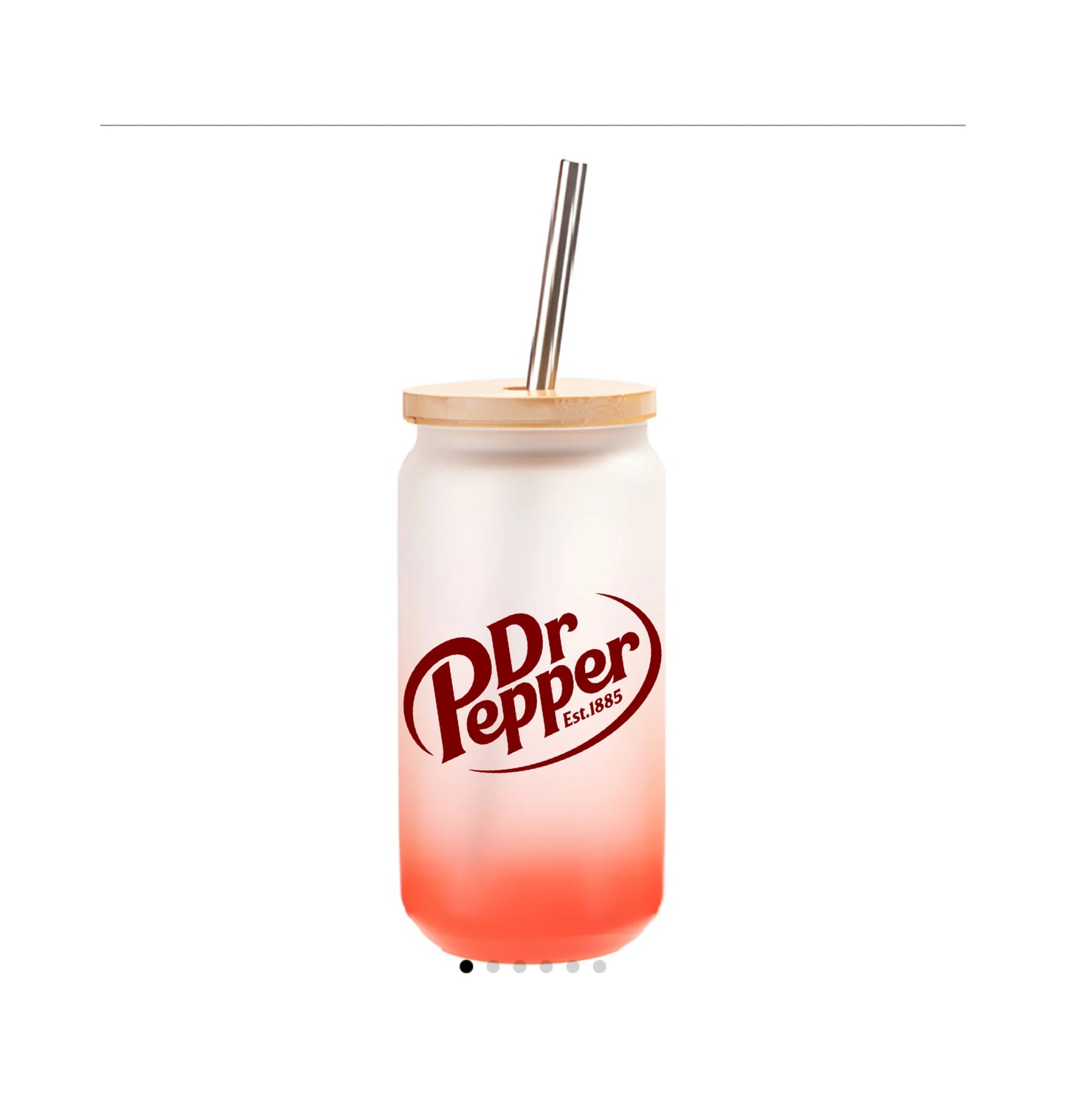 Dr Pepper 18oz red ombre glass can