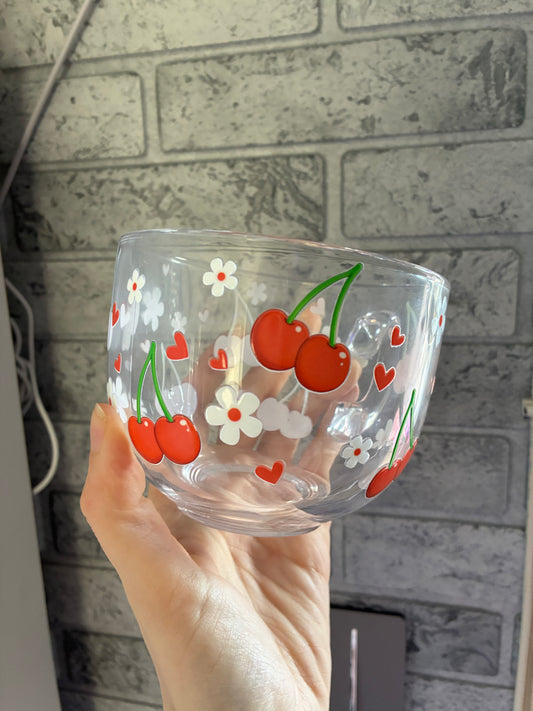 Cherry glass cappuccino mug