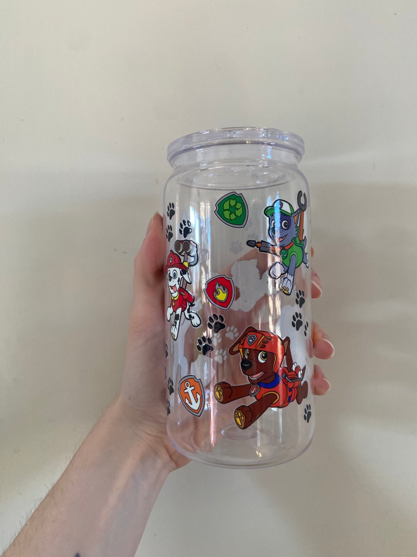 Paw patrol 16oz plastic can